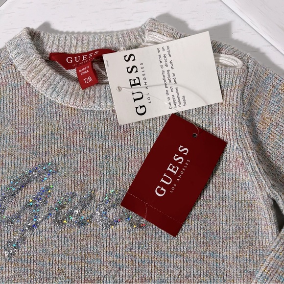 Guess Emory Sparkle Sweater dress - Rainbow Multicolored combo -12M - NWT - Picture 3 of 16